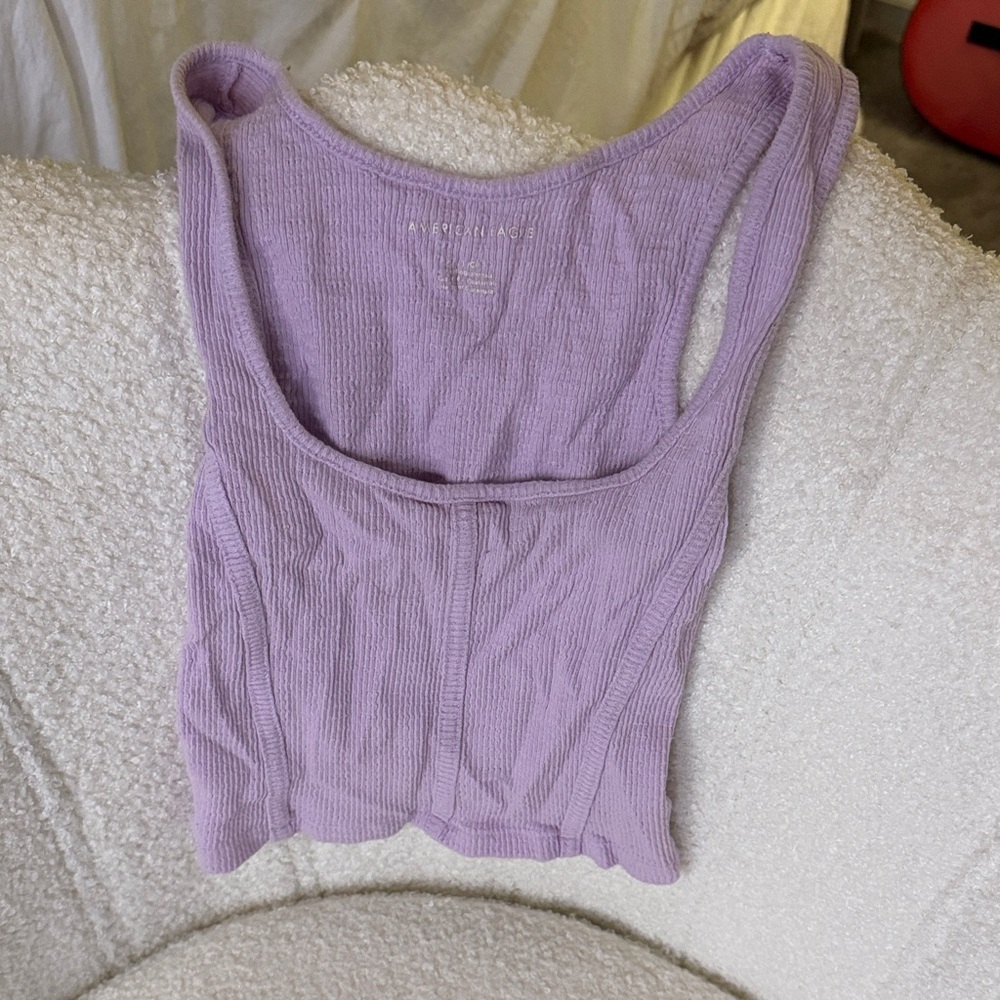 American Eagle Outfitters Lilac Ribbed Tank Top